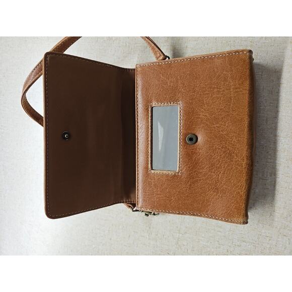 Vtg Nine West Brown Faux Leather Wristlet Micro Mini Bag Kiss Me Change purse - Picture 5 of 11